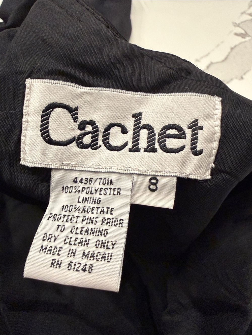 Vintage Cachet Black Satin-Panel Midi Slip Dress with Double Spaghetti Straps - Picture 3 of 3